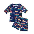 thumbnail image 1 of Summer Toddler Boys Girls Cartoon Dinosaur Printed Two Piece Swimwear Swimsuit Bikini Dark Blue 4 Years-5 Years, 1 of 6