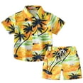 thumbnail image 1 of Summer Toddler Boys Short Sleeve Coconut Tree Printed Tops Shorts 2PCS Outfits Sets For Kids Clothes Sets Dailywear, 1 of 9