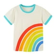 thumbnail image 1 of Summer Toddler Boys T-Shirts Short Sleeve Cartoon Rainbow Print O Neck T Shirt Tee Tops Child Kids Sport Tee Tops, 1 of 5