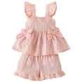 thumbnail image 1 of Summer Toddler Girl Clothes Girl Clothes Size 6 Toddler Baby Girl Summer Clothes Short Sleeves T-Shirt Tops + Shorts Cute Outfits Set Pink 18-24 Months Girls Summer Set 1-4 Years,2-3 Years, 1 of 9