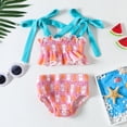 thumbnail image 1 of Summer Toddler Girls Floral Printed Two Piece Swimwear Swimsuit Bikini Teen Swimsuits 18-24 Months, 1 of 5
