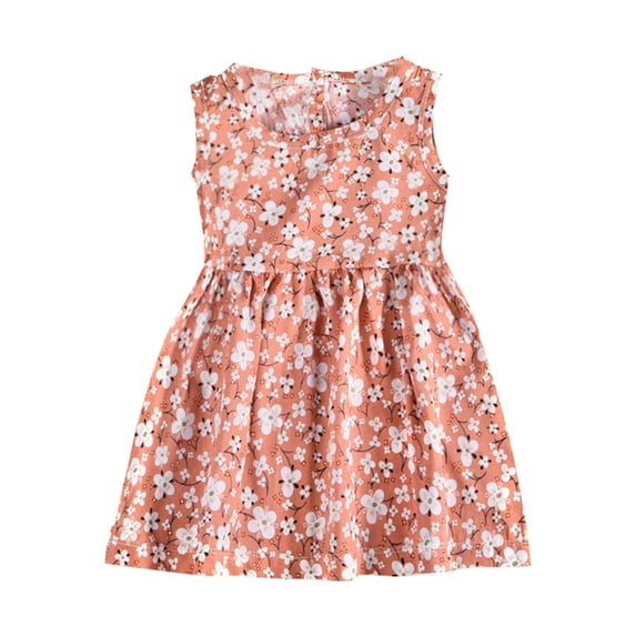 Summer Toddler Girls Tulle Dresses Cute Sweet Pleated Floral Printed Sleeveless Loose Girl's Ball Gown Comfy Soft Breathable Children's Sundress Suitable For Beach, Vacation, Outdoor Sports