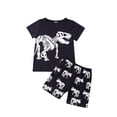 thumbnail image 1 of Summer Toddler Kids Boy Dinosaur Pattern Shirt+Short Pants Trouser Clothing Set, 1 of 7