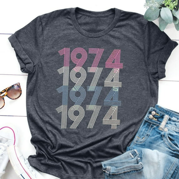 Summer Top For Women Letters Print Shirt Short Sleeve Tee Tops Tunic