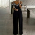 thumbnail image 1 of Summer Top For Women Print Jumpsuit Pajamas Short Sleeve Wide Leg Pants, 1 of 3