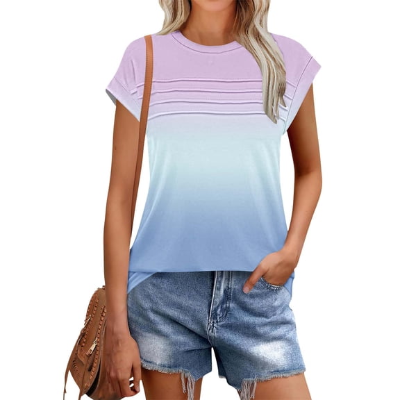 Summer Tops 2025 Trendy Women's Short Sleeve T Shirts Tshirts Shirts for Women Womens Tie Dye Tshirt Womens Tops