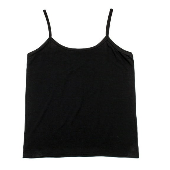 Summer Tops Blouse Tops Bra Pack Little Year Camisole Juniors Casual Women Solid Tank Strap Slim Fitness Sleeveless Vest Short Crop Tank Black One Size