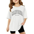 thumbnail image 1 of Summer Tops Children Kids Girls Short Sleeve T Shirts Kids Summer Oversized Tops Casual Crewneck Basic Tees Cute Tops Size:11-12 Years, 1 of 6