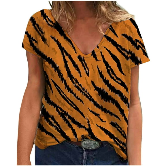 Summer Tops Womans Causal Blouse Short Sleeve T-Shirt