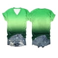 thumbnail image 1 of Summer Tops Customized DIY Women's Casual V Neck Short Sleeved T Shirt With Pictures Plain Long Sleeve Shirt Women Ladies Long Sleeve plus Size T Shirts Women Athletic Shirts Short Light Green S, 1 of 2