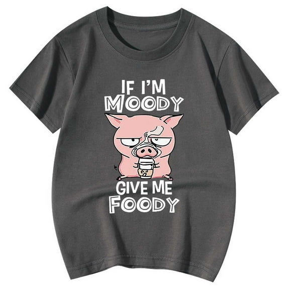 Summer Tops Cute Animal Prints T Shirt for Kids Girls Summer Crewneck Short Sleeve Casual Top Baby Girl Summer Clothes Grey 3 Years-4 Years