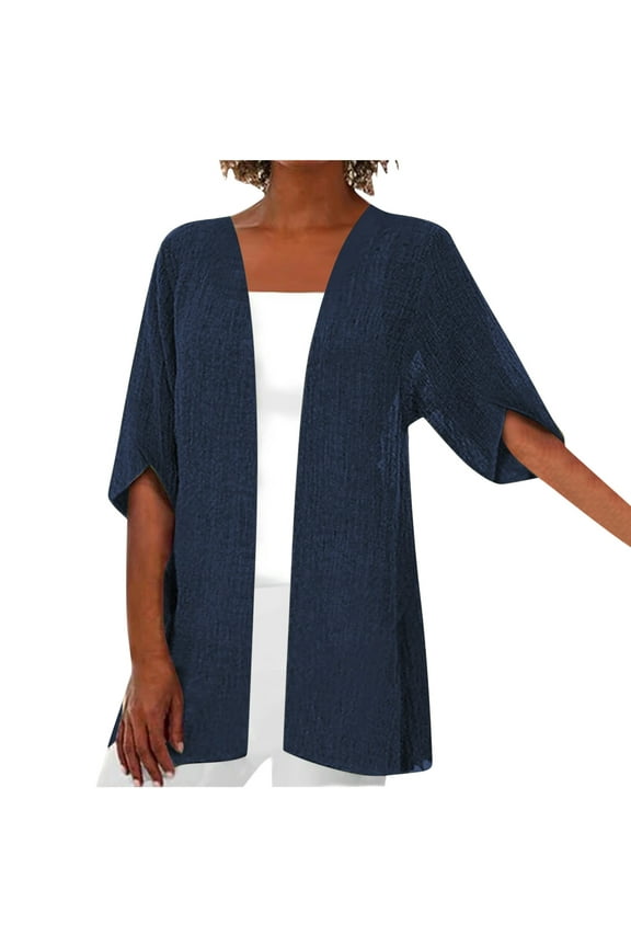 Summer Tops For Women Sevevn Womens Cardigan Casual Short Sleeve Open Front Tops Cardigan Loose fit