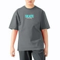 thumbnail image 1 of Summer Tshirts Size 5-13 Years For Children Boys Short Sleeve Crew Neck Solid Color Summer Saving Clerance Casual Athletic Fast-Drying T-Shirt Basic Tees Gray, 1 of 4