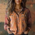thumbnail image 1 of Summer Tops Gsakboxl Women's Fashion Printed Cotton Long Sleeve Button Down Shirt Casual Loose All-Match Blouse Soft Breathable Daily Wear Top for Spring Autumn Outdoor Leisure & Commute, 1 of 4