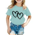 thumbnail image 1 of Summer Tops Kid Girls Cute Graphic Round Neck Short Sleeve Tee Summer Casual Shirt Cute Tops Size:3-4 Years, 1 of 5