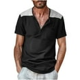 thumbnail image 1 of Summer Tops for Men 2025, Black Summer Tops for Men 2025 Black Blouses for Men Funeral Mens T Shirts Casual V Neck Novelty Golf Tees for Men Short Sleeve Tunic Tops for Men XS, 1 of 6
