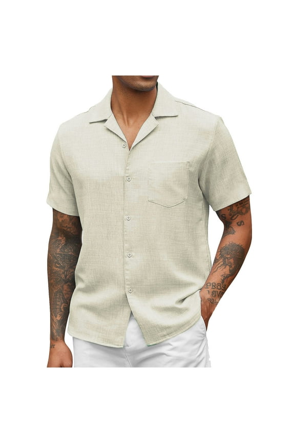 Summer Tops for Men 2025, Men Summer Tops Plus Plus Size Blouses for Men V Neck Shirts for Men Dressy Casual Work Mens Workout Tops Short Sleeve Summer Button Boho Top