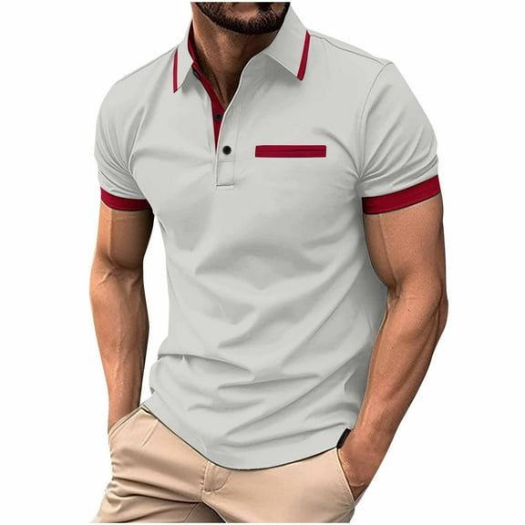 Summer Tops for Men 2025 Trendy Mens Blouses Dressy Casual Mens T Shirts Loose Fit Workout Tops for Men Plus Size Golf Shirts for Men