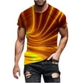thumbnail image 1 of Summer Tops Plus Size Shirts for Men Short Sleeve Round Neck Tops 3D Printing Workout Lightweight Fashion Going Out Tops Big & Tall Mens Shirts(Orange,M), 1 of 5