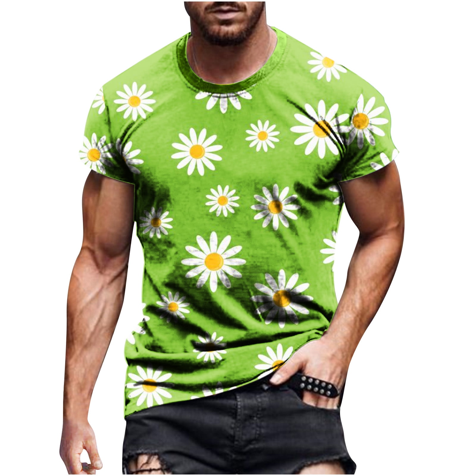 summer-tops-printing-plus-size-short-sleeve-sun-flower-pattern-mens