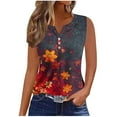 thumbnail image 1 of Women's Summer Tank Tops V Neck Floral Blouses Loose Fit Casual Sleeveless Shirts Boho Tunic 2025, 1 of 5