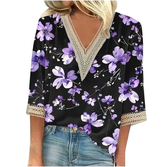 Womens Blouses Fall 2025 Halter Tops Plus Size Trendy 3/4 Sleeve Shirts Plus Size 4Xl Plus Size Sleeveless Blouses Dressy
