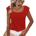 thumbnail image 1 of Summer Tops for Teens 2025 Trendy Loose Fitting Short Sleeve Tops for Women Womens T Shirts Solid Tank Tops Tee Shirts New Arrivals, 1 of 7