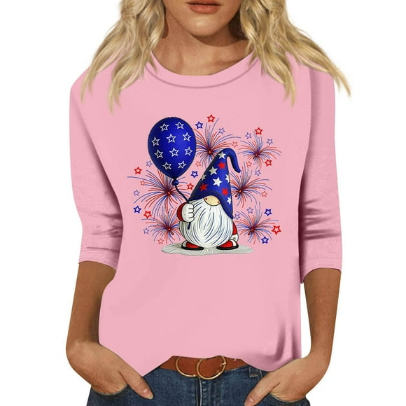 ​Summer Tops For Teens, ​Lightweight Beach Vacation Abstract Print Top ​Machine-Washable Oversized Concert Tee Women ​10-Color Y2K Inspired Summer Celebration ​Plus Size Pink