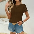 thumbnail image 1 of Summer Tops for Teens Trendy Women Short Sleeve Tops Casual T Shirts for Women Trendy Loose Fit Plain T Shirts Spring Clothes for Women, 1 of 7