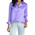thumbnail image 1 of Summer Tops, Tops for Women Trendy, Elegant Satin Button Down Women Shirts Long Sleeve Blouses Casual Business Wear Blouses Tops Comfortable Stylish Fashion Ladies Shirts, 1 of 3