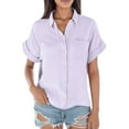 thumbnail image 1 of Summer Tops, Tops for Women Trendy, Trendy Loose Fit Women's Blouse Casual Button Up Shirt Tops for Everyday Wear Stylish Long Sleeve Ladies Shirts, 1 of 5