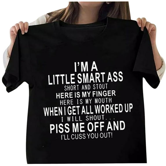 Summer Tops Viikei Short Sleeve Womens Tops Plus Size Tops for Women Unisex Funny Printed Pattern Casual Fashion Soild Color Short Sleeve Tops