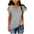 thumbnail image 1 of Summer Tops Viikei Womens Basic Tops Summer Plus Size Short Sleeves Casual Blouse Tops for Women,Women Summer Sexy Fashion Printed Regular V Neck Women Short Sleeves Top Blouse, 1 of 7