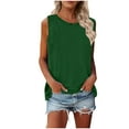 thumbnail image 1 of Summer Tops for Women 2024 Clearance! Mgmyaa Women Tank Tops Plus Size Crew Neck Sleeveless Tops Loose Tank Top Fashion Solid Color Fit Casual Tees, Shirts, 1 of 6