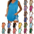 thumbnail image 1 of Summer Tops for Women Mgmyaa Women Tank Tops Plus Size V-Neck Sleeveless Tops Basic Flowy Sleeveless T-Shirt Fashion Solid Color Fit Casual Tees, Shirts, 1 of 8