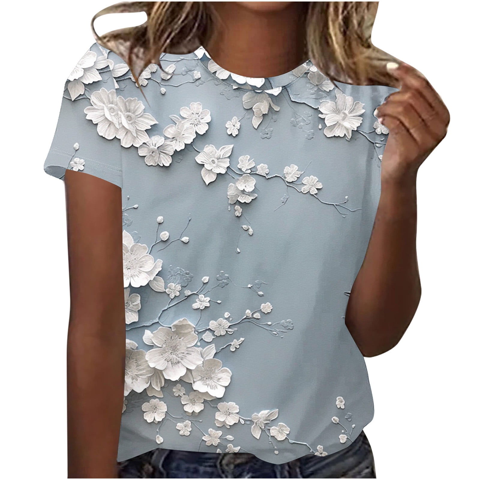 Young adult fashion Summer Tops for Women 2025 Cotton Animal Print ...
