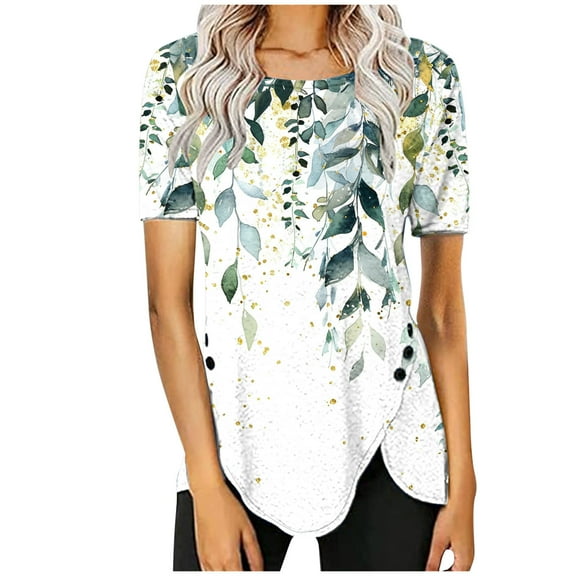 Summer Tops for Women 2025 Trendy, Blouses for Women Fashion 2025 Plus Size Graphic Tees Vintage White Summer Tops for Women Generic Womens Tops my orders