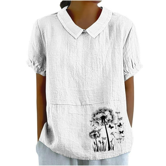 Summer Tops for Women 2026 Trendy, Button Down Blouses for Women Casual Drop Shoulder Longline Womens Tops Dressy Casual Short Sleeve Tunic Tops For Women Trendy