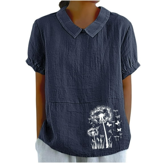 Summer Tops for Women 2026 Trendy, Grey Shirts for Women Dressy Casual Short Sleeve Button Up Shirts for Women Pattern Women Summer Tops Loose Past