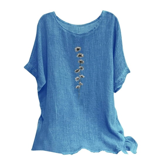 Summer Tops for Women 2025 Trendy, Tshirts Shirts Graphic Oversized Women's Summer Tops, Tees & Blouses Fashion Summer Crop Tops for Women Hawaiian Shirts Blue my orders