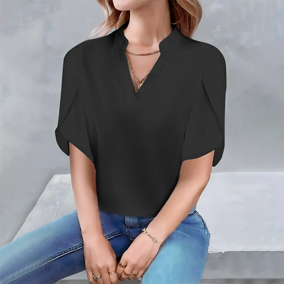 Summer Tops 2025 Vacation Women's Short Sleeve Shirts T Shirts Loose Fit Gym Plain Shirts Tops for Women