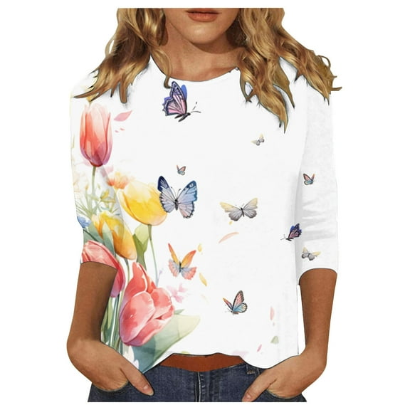 Summer Tops for Women Big Shirt Compression Shirt Women T Solid Tees Woman's Summer Tops Long Sleeves for Casual Workout Medium T Shirts Athletic Long Sleeve Blue L