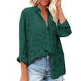 thumbnail image 1 of Summer Tops, Women Blouses, Women's Casual Long Sleeve Chiffon Shirt Top - Elegant Button-Up Design for Versatile Fashion and Comfortable Wear, 1 of 5