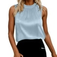 thumbnail image 1 of Summer Tops for Women Bras for Tops under Top Women Dare Top Bright Crop Fitted Camisole Short Casual Dresses Bedroom Womens Dressy Crop Summer Casual Women's Satin Light Blue 2XL, 1 of 5