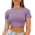 thumbnail image 1 of Summer Tops for Women Bulk Pack of Long Sleeve T Shirt Women Long Sleeve Layering Tops for Top Small T Shirt Women's Women's plus Size Womens Turtleneck Woman Large Purple M, 1 of 3