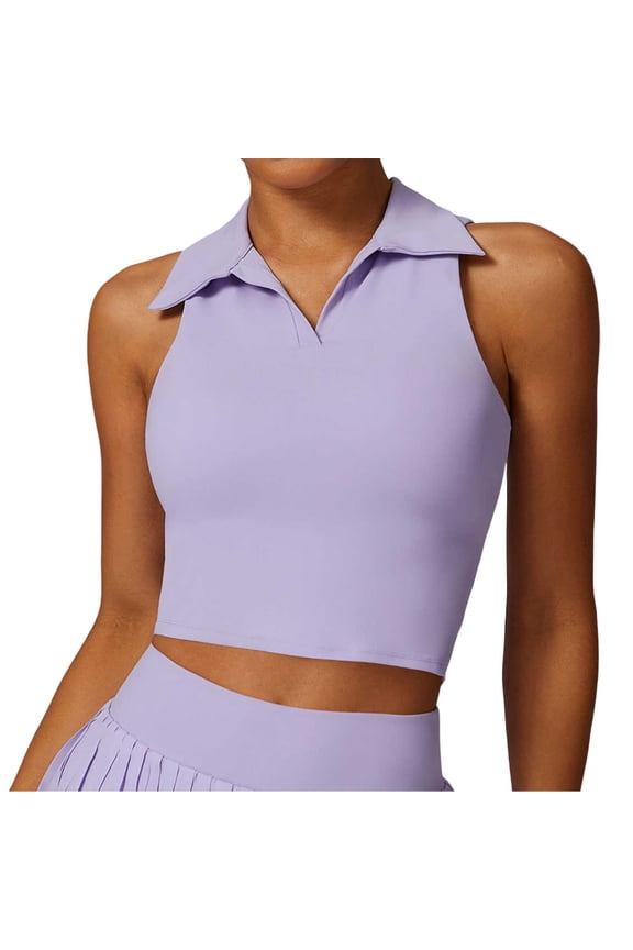 Summer Tops for Women Chiffon Crop Top Workout Shirts 6 Compression Crop Top Cropped Sports Tops Camisole Women Big Foam Colla for X Bridal Party Sleeveless Tank Athletic Purple M