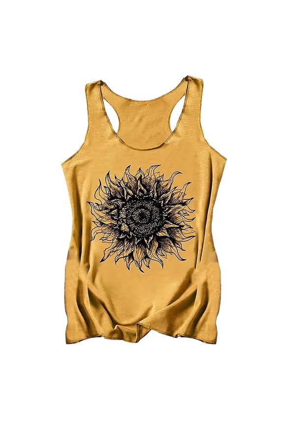 Summer Tops for Women Deep V Cropped Tops Pack Ballerina Stuff Girls Camisole Bras Women Top 2x Cropped Top for Camisole plus Size V Neck Cute Trendy with 6 Women's Loose Printed Yellow XL