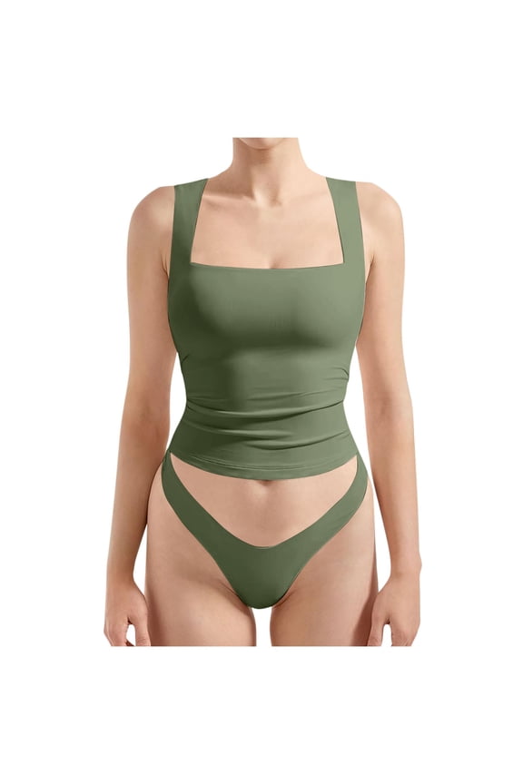 Summer Tops for Women Desert Top Women Blouse for Casual Summer Bra Top Deep V Camisole Long Length Camisole Large Cropped Workout Tops Little Bra Workout Blouses Size 2x Sexy Square Green S