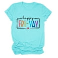 thumbnail image 1 of Summer Tops for Women Happy Yay Shirts For Women Short Sleeve Graphic Tees Casual Funny Teacher Novelty Tops Junior Girl Top Long Sleeved Womens Shirt T Shirts plus Lady Fashion High Low Sky Blue M, 1 of 2