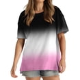 thumbnail image 1 of Summer Tops for Women Ladies Gradient Casual Tees Shirts Plus Size Tie Dye Pullover Tops Short Sleeve Blouse Round Neck Basic T Shirts Office Work Comfort Tops Sportswear, 1 of 4